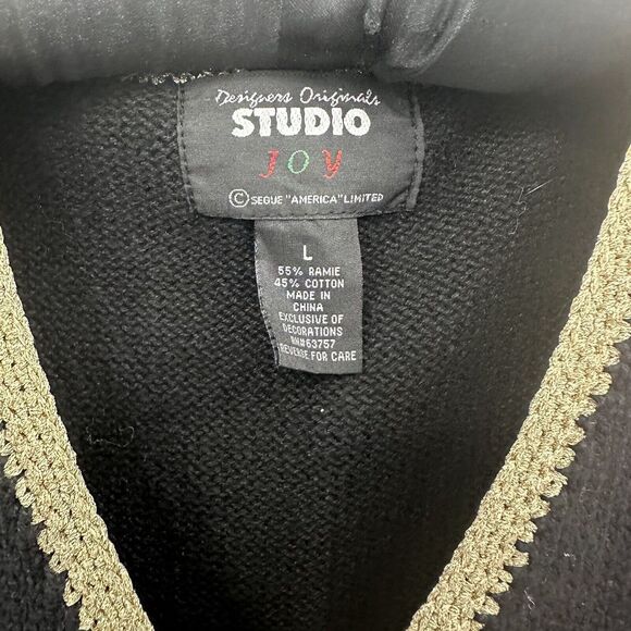 Designer Originals Sweater Vest Womens Large Joy Holiday Christmas Poinsettia - Picture 2 of 6